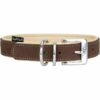 Knuffelwuff Halsband Leder Nubuk Lederhalsband Hunde braun 6 Größen