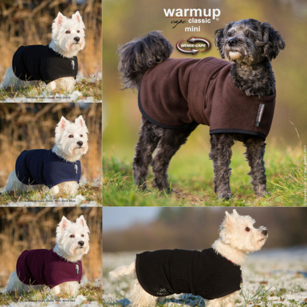 Warmup Cape Classic MINI Hundemantel Hundecape Hundejacke Hundemantel 3 Farben