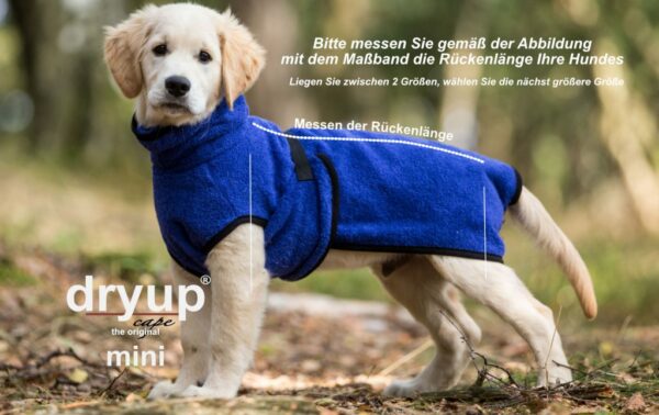 dryup® Cape MINI Hundebademantel Trockencape Baumwollfrottee Größe 30-45cm alle Farben