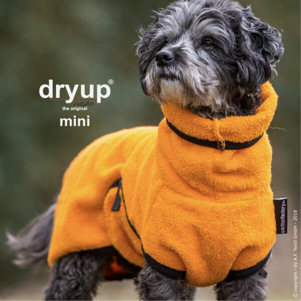 dryup® Cape MINI Hundebademantel Trockencape Baumwollfrottee Größe 30-45cm alle Farben