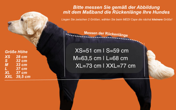 OP-Body Hunde Post-OP Hunde Body Wundschutz Leckschutz Medi Cape Hundebody 10 Größen (30 cm - XXL)