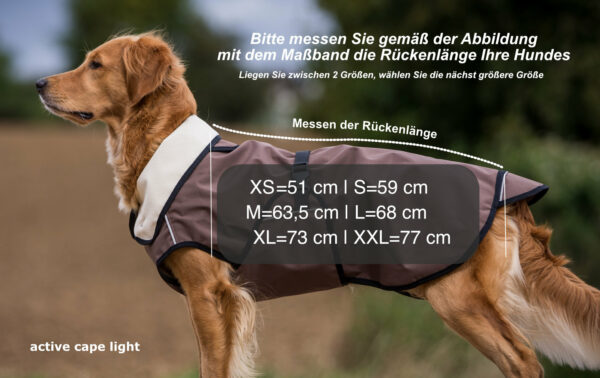 Actionfactory Hundemantel "Active Cape Light" Allwetter Hundejacke Regenmantel 30cm-XXL