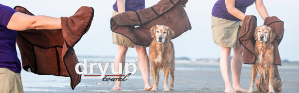 dryup towel Hundehandtuch Handtuch extra saugfähig Baumwolle Handtuch braun 75x120cm