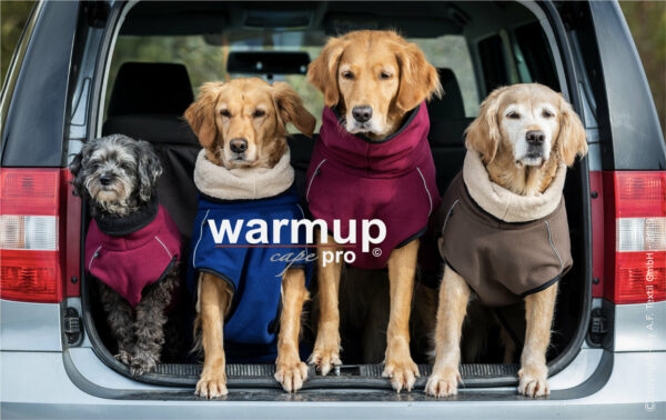 Warmup Cape "PRO" Hundemantel Hundecape Hundejacke Hunde Mantel 4 Farben alle Größen