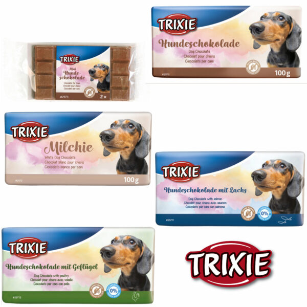 Trixie Hundeschokolade  Hunde Schokolade mit wertvollen Vitaminen Milchie Schoko Lachs Geflügel