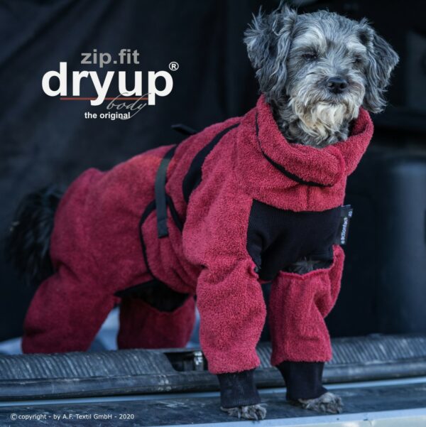 dryup® zip.fit® Body Cape Hundebademantel Trockencape Baumwollfrottee (Größe 30 cm - XXL)