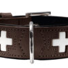 Hunter Swiss Halsband Hundehalsband Nappaleder Rot Schwarz Braun Natur Beige