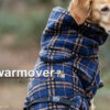 Actionfactory warmover KARO Cape Hundemantel Hundejacke Hunde Winter Weste Jacke Hund blue-ecru