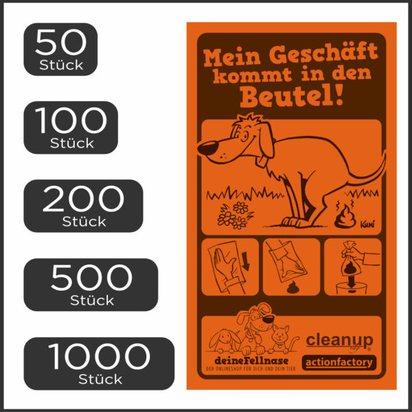 cleanup® bag Hundekotbeutel Gassibeutel Kotbeutel Hundetüten 20x35 cm 50|100|200|500|1000 St.