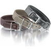 Knuffelwuff Hunde Lederhalsband weiches Halsband Leder Glendale 5 Größen 3Farben