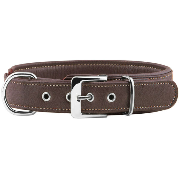 Knuffelwuff Hunde Lederhalsband weiches Halsband Leder Glendale 5 Größen 3Farben
