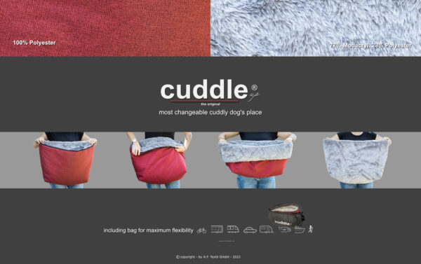 Cuddle up - Hundebett Hundekörbchen Hundehöhle Hundedecke 3 Funktionen + 2 Farben