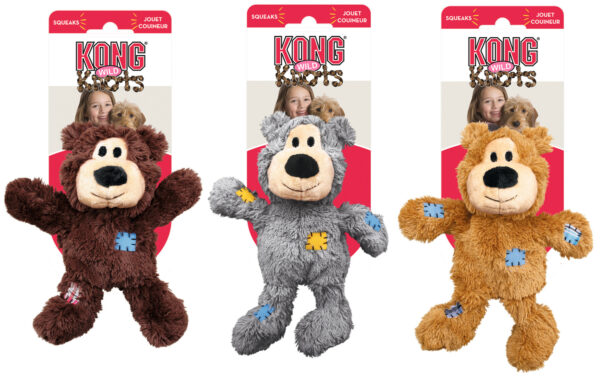 KONG® Wild Knots Bears - Hundespielzeug Bär Plüschtier mit Seil Bärchen Hundespielzeug alle Sorten