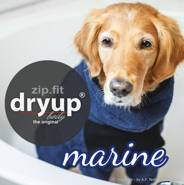 dryup® zip.fit® Body Cape Hundebademantel Trockencape Baumwollfrottee (Größe 30 cm - XXL)