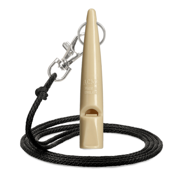 Beige Acme Hundepfeife 211 / 210 Signalpfeife Pfeife mit Pfeifenband Hundeerziehung