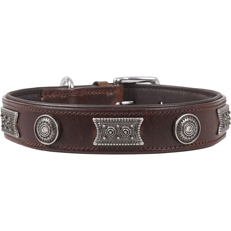 Knuffelwuff Halsband Leder Lederhalsband Hunde Nieten Braun Hamilton 5 Grossen Deinefellnase De