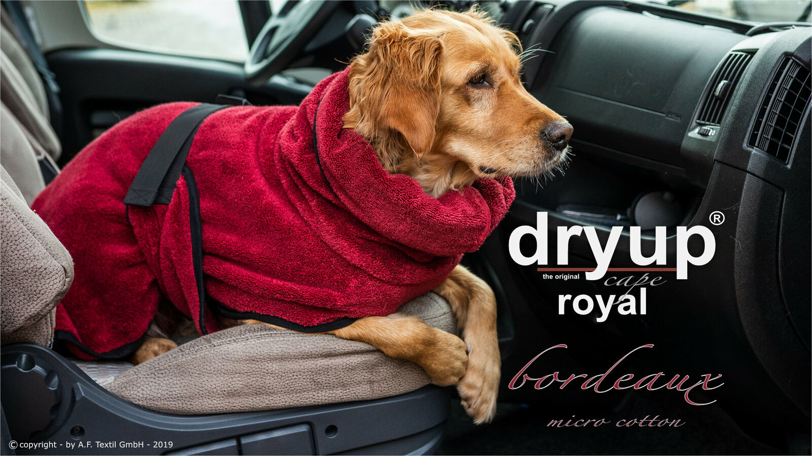 dryup® Cape Royal Hundebademantel Trockencape Baumwollfrottee alle