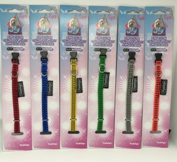 Welpen Hunde Halsband Welpenhalsband verstellbar Reflektierend 6 Farben 25-35cm