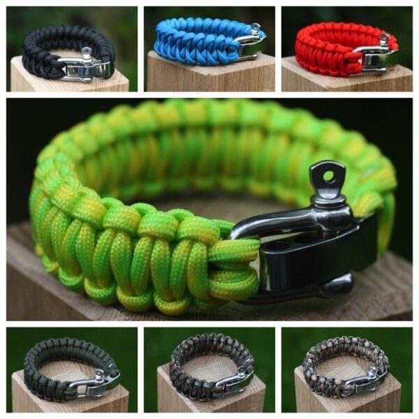 Ganzoo® Paracord Survival Armband - verstellbarer Verschluss Überleben 7 Farben