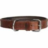 Knuffelwuff® Halsband Leder Lederhalsband alle Hunde Größen braun K38