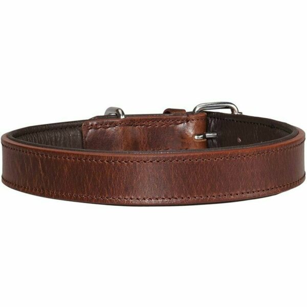 Knuffelwuff® Halsband Leder Lederhalsband alle Hunde Größen braun K38