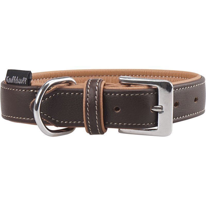 Knuffelwuff Halsband Leder Lederhalsband Alle Hunde Grossen Unterfuttert Braun Deinefellnase De