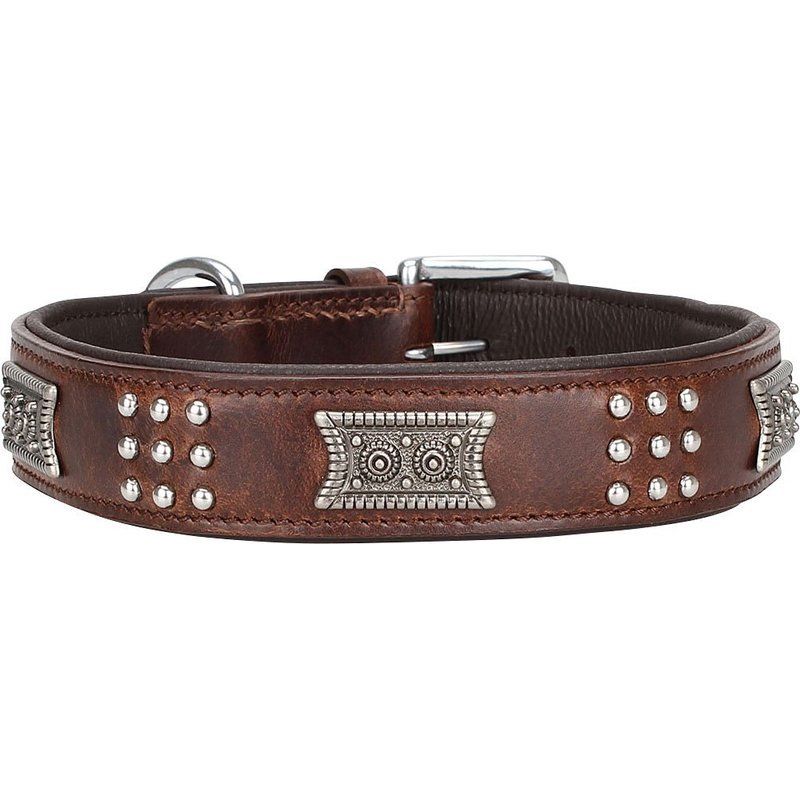 Knuffelwuff Halsband Leder Lederhalsband Nieten Hunde Sheridan Braun 5 Grossen Deinefellnase De