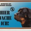 Warntafel "Hier wache ich" Hunde Warnschild 20x14 cm Außenbereich 25 Hunderassen