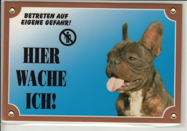 Warntafel "Hier wache ich" Hunde Warnschild 20x14 cm Außenbereich 25 Hunderassen