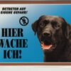 Warntafel "Hier wache ich" Hunde Warnschild 20x14 cm Außenbereich 25 Hunderassen
