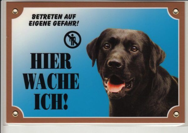Warntafel "Hier wache ich" Hunde Warnschild 20x14 cm Außenbereich 25 Hunderassen