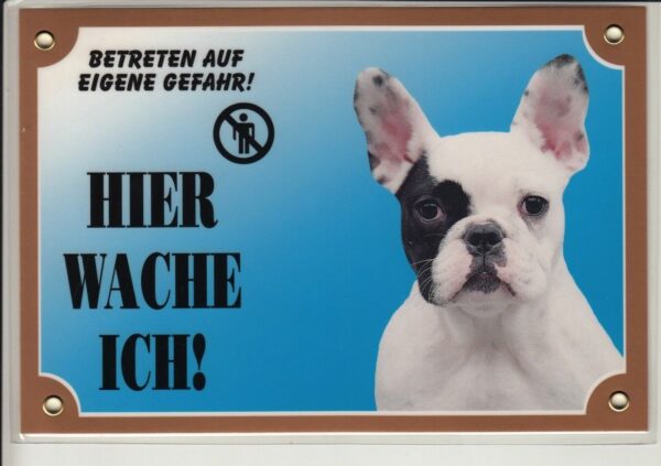 Warntafel "Hier wache ich" Hunde Warnschild 20x14 cm Außenbereich 25 Hunderassen