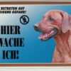 Warntafel "Hier wache ich" Hunde Warnschild 20x14 cm Außenbereich 25 Hunderassen