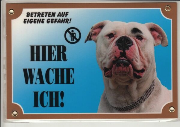Warntafel "Hier wache ich" Hunde Warnschild 20x14 cm Außenbereich 25 Hunderassen