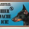 Warntafel "Hier wache ich" Hunde Warnschild 20x14 cm Außenbereich 25 Hunderassen