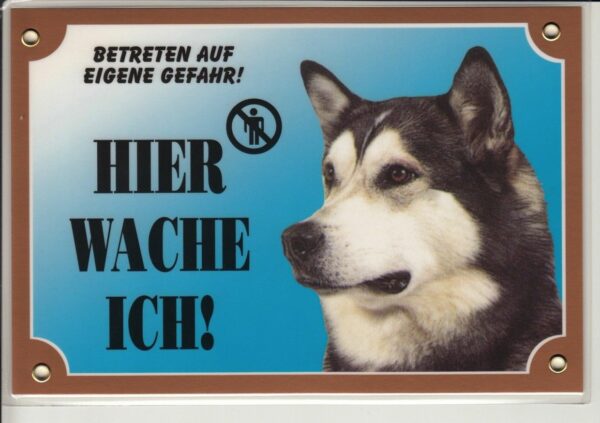 Warntafel "Hier wache ich" Hunde Warnschild 20x14 cm Außenbereich 25 Hunderassen