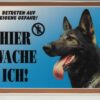 Warntafel "Hier wache ich" Hunde Warnschild 20x14 cm Außenbereich 25 Hunderassen