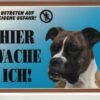 Warntafel "Hier wache ich" Hunde Warnschild 20x14 cm Außenbereich 25 Hunderassen