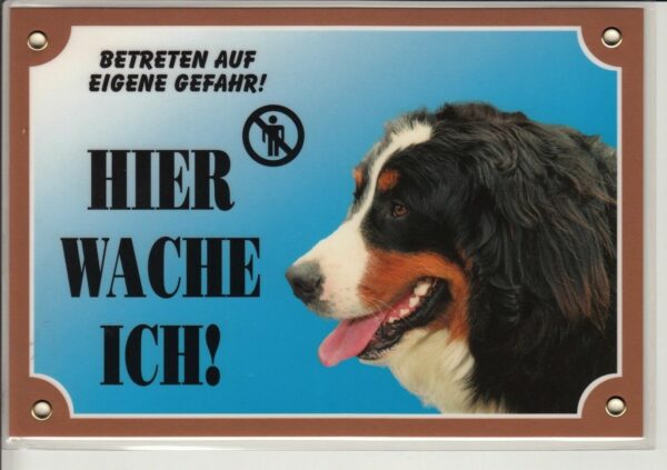 Warntafel "Hier wache ich" Hunde Warnschild 20x14 cm Außenbereich 25 Hunderassen