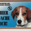 Warntafel "Hier wache ich" Hunde Warnschild 20x14 cm Außenbereich 25 Hunderassen