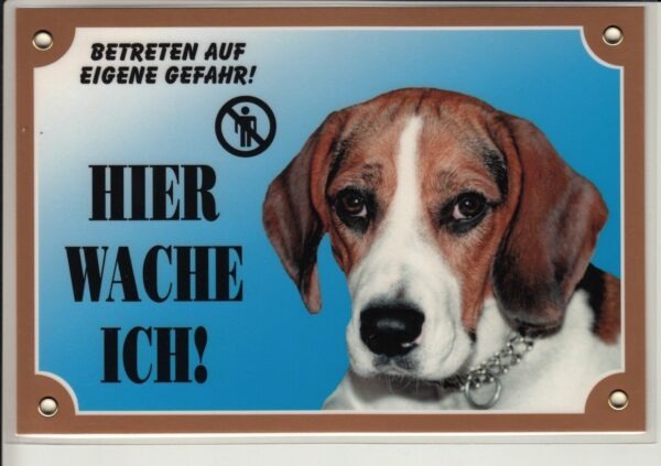 Warntafel "Hier wache ich" Hunde Warnschild 20x14 cm Außenbereich 25 Hunderassen