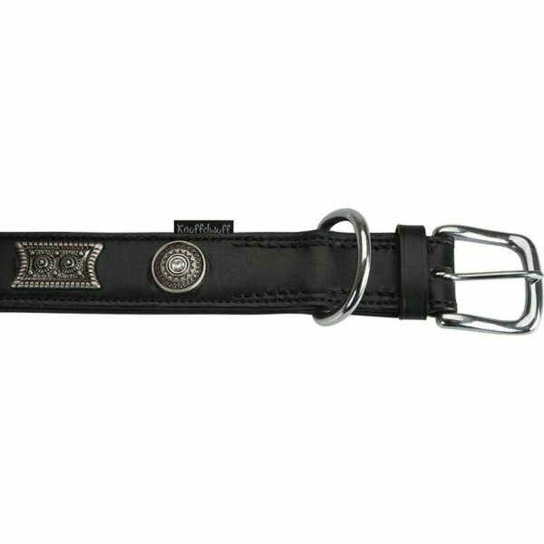 Knuffelwuff Nieten Leder Hundehalsband Halsband Hamilton Schwarz alle Größen