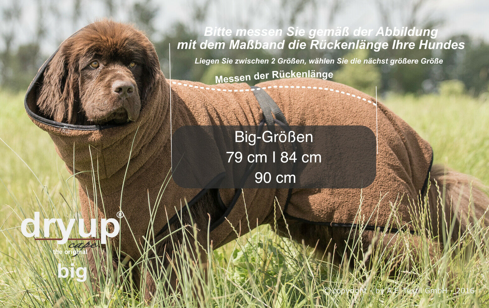 dryup Cape BIG Hundebademantel Trockencape Baumwollfrottee große