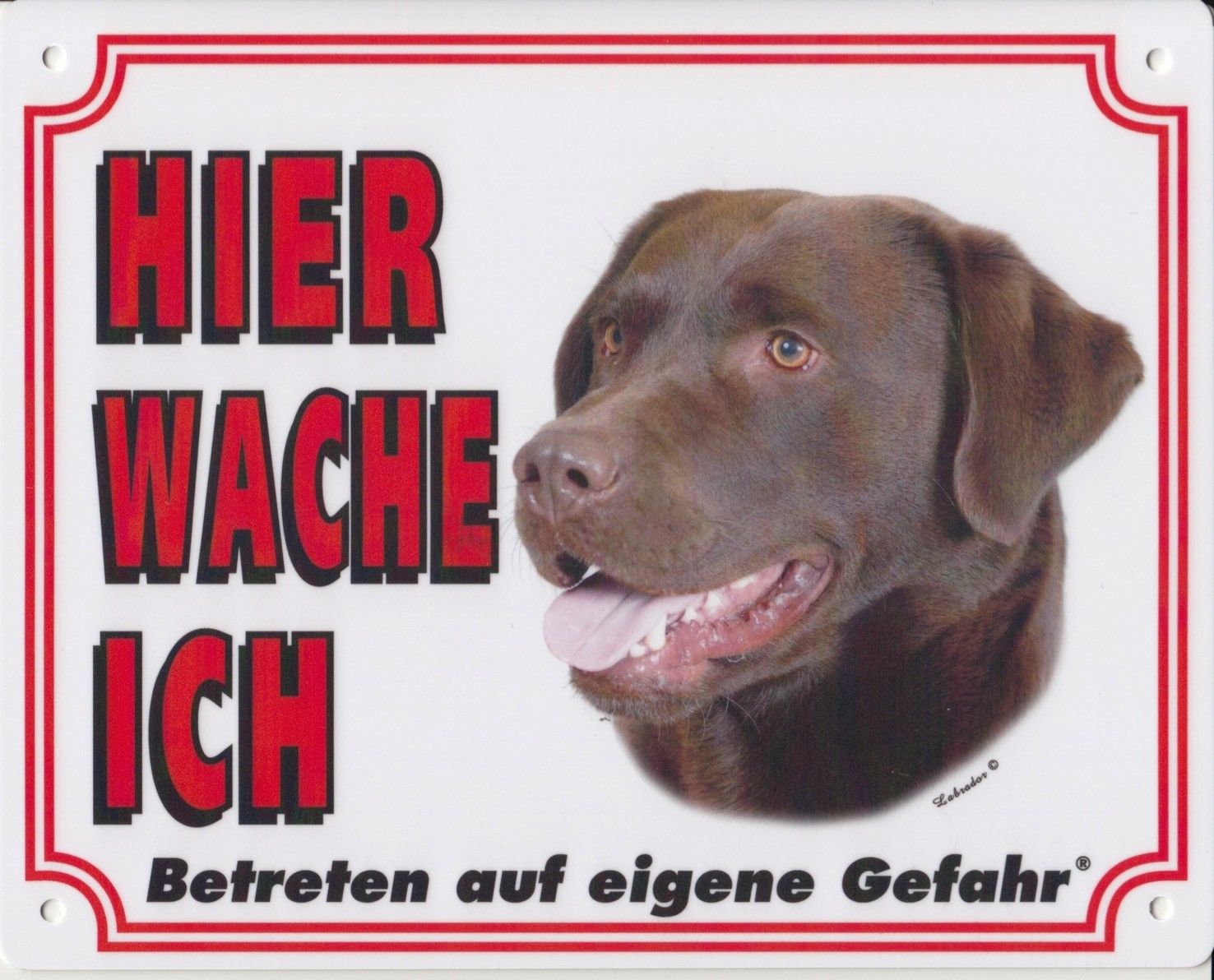 Warntafel &quot;Hier wache ich&quot; Hunde Warnschild 25x20 cm Außenbereich 29