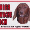 Warntafel "Hier wache ich" Hunde Warnschild 25x20 cm Außenbereich 29 Hunderassen