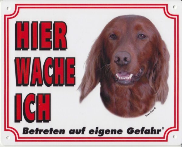 Warntafel "Hier wache ich" Hunde Warnschild 25x20 cm Außenbereich 29 Hunderassen